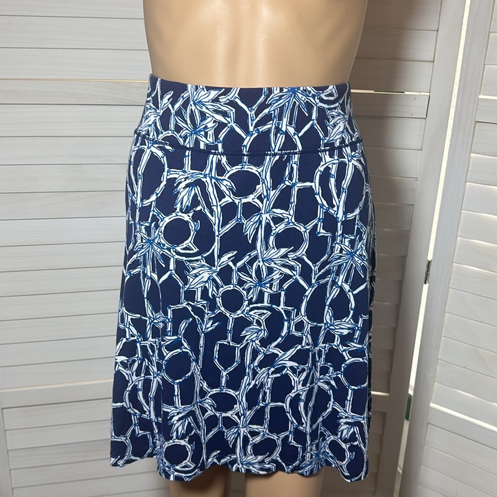 EUC Lilly Pulitzer Brenna Blue Bamboo Jersey Knit Skirt